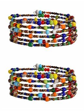 Set of 2 Beaded Wrap Bracelets